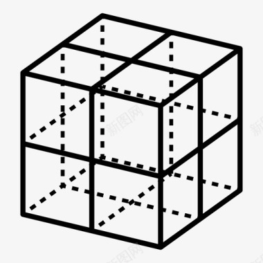 立方体分区六面体图标图标