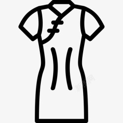 旗袍轮廓旗袍礼服服装女士图标高清图片