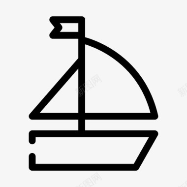 帆船船帆船旅行图标图标