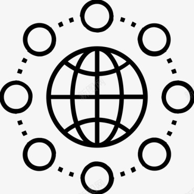 扁平金融时钟图标全球业务分支机构全球图标图标