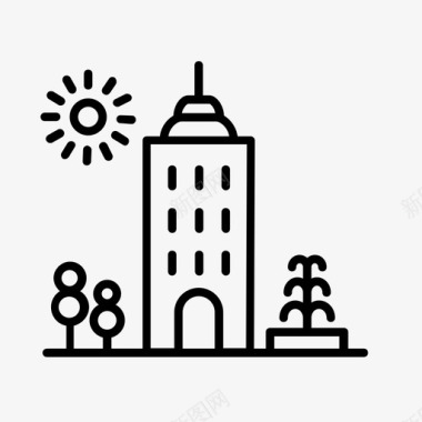 城镇建筑物城市图标图标