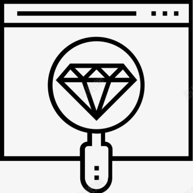 顶级搜索引擎优化钻石放大镜图标图标