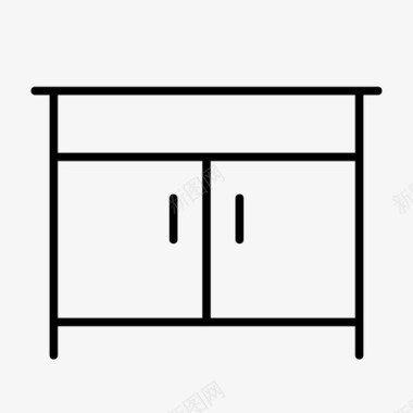 带抽屉的桌子橱柜抽屉柜家具图标图标