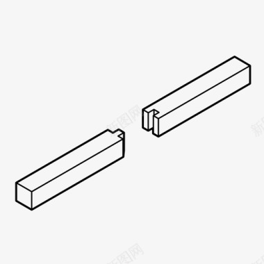 木铲子短榫接合木工连接图标图标