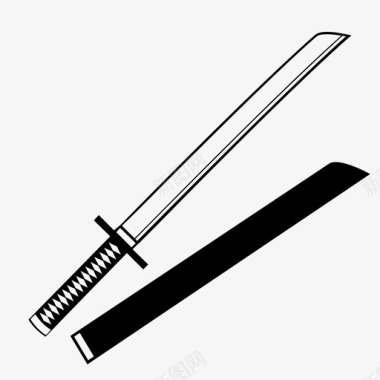 武士刀日语长剑图标图标