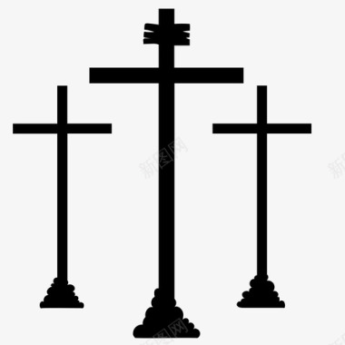 加略山十字架十字架复活节图标图标