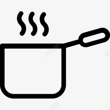 平底锅锅烹饪食物图标图标