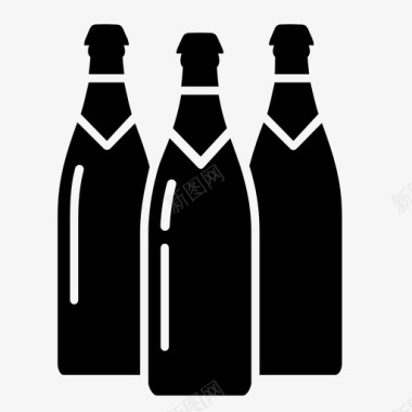 啤酒瓶酒精饮料图标图标
