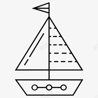 帆船海洋风图标图标