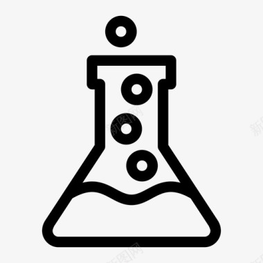 矢量玻璃器皿锥形烧瓶化学实验图标图标