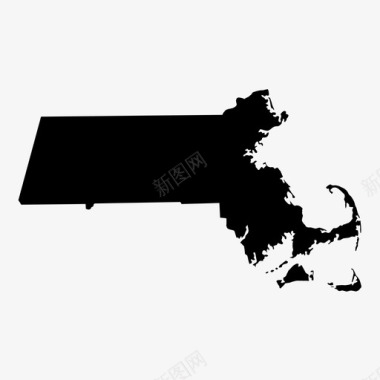 马萨诸塞州波士顿马萨诸塞州地图图标图标