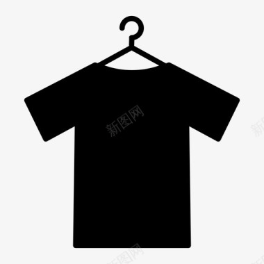 黑色t恤布料衣架图标图标