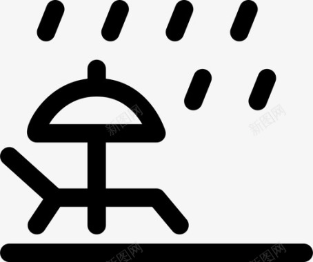 休息PNG日光浴休息室雨水图标图标