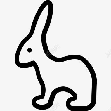 兔子鼠兔派对和庆祝线图标图标