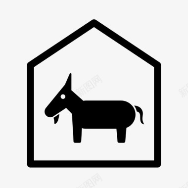 山羊屋动物谷仓图标图标
