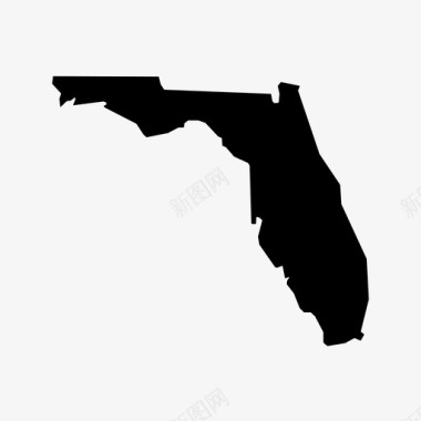佛罗里达地图州图标图标