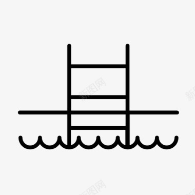 游泳梯水上游泳图标图标