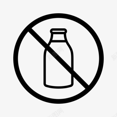 奶瓶无乳制品奶瓶不耐症图标图标