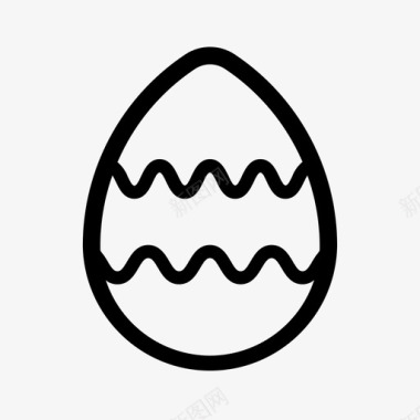 复活节彩蛋食物锯齿形图标图标