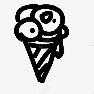 冰淇淋筒食物冰箱图标图标