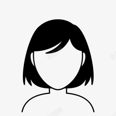 女人发型化身短发图标图标