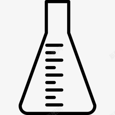 透明玻璃花瓶埃伦迈耶烧瓶化学玻璃器皿图标图标