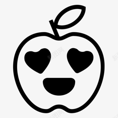 红心爱情中的苹果水果健康图标图标