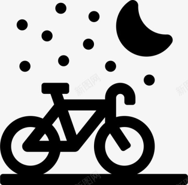 充满自行车开车月亮图标图标