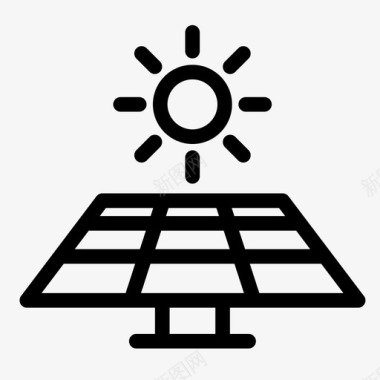 太阳能绿色能源太阳能板图标图标