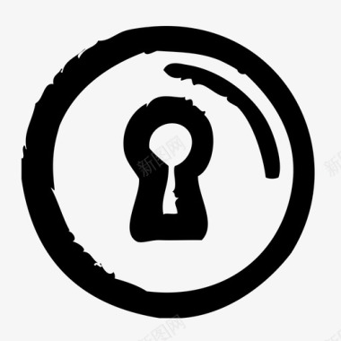 安全锁孔锁保护安全图标图标