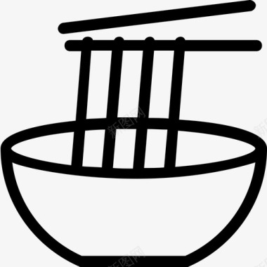 面条碗筷子图标图标