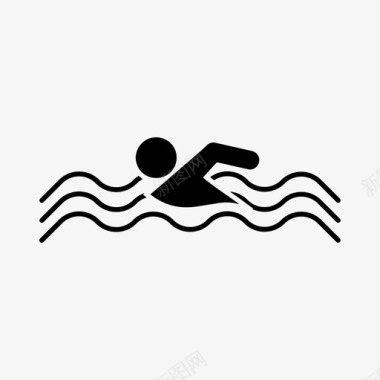 游泳水浪图标图标
