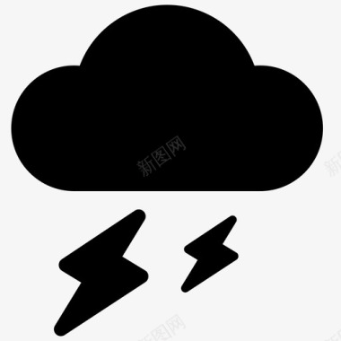 云闪电天空图标图标