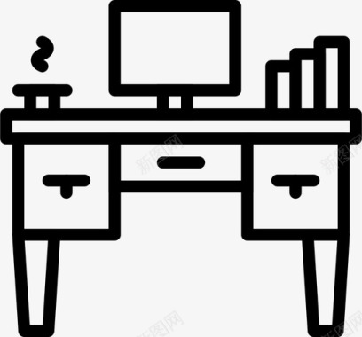 办公桌物品家具图标图标