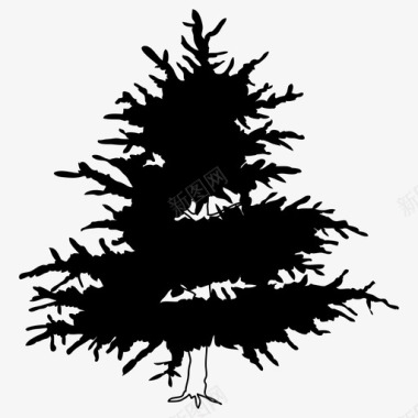 黑白树树植物图标图标