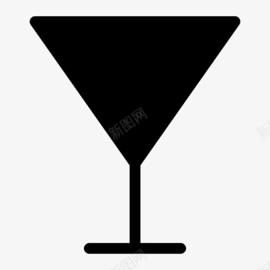 黑鸡尾酒玻璃杯葡萄酒图标图标