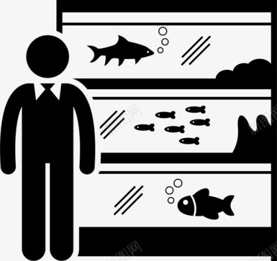 水族馆鱼宠物店图标图标
