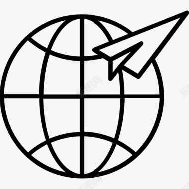 纸飞机全球600金融平面图标图标