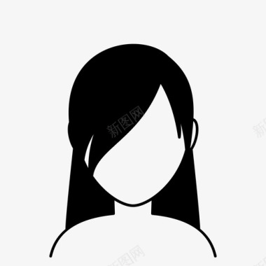 女发型头像刘海图标图标