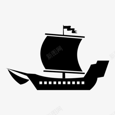 船帆船船图标图标
