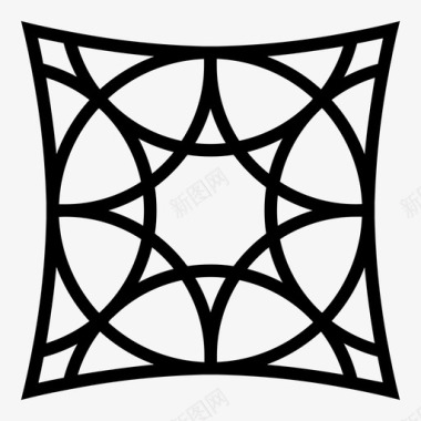线条几何装饰曼陀罗花几何图标图标