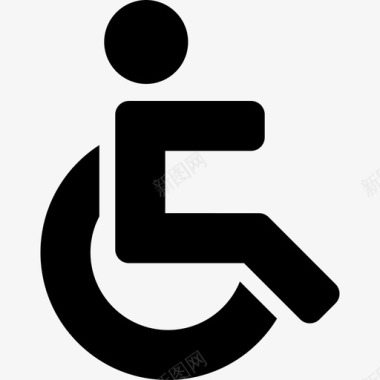 轮椅上的剪影人们医院里图标图标
