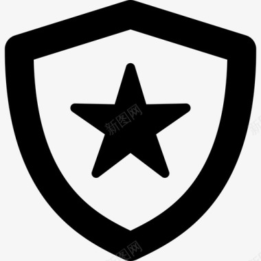 带星星的盾牌武器纹章盾牌图标图标