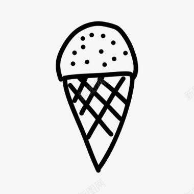 冰淇淋筒吃冰淇淋图标图标