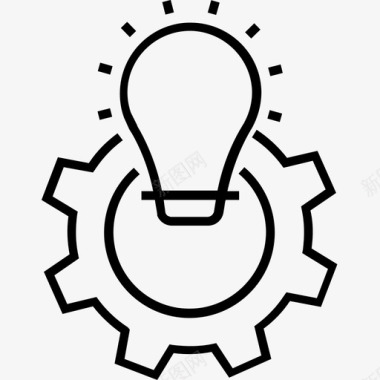 创意管理灯泡齿轮图标图标