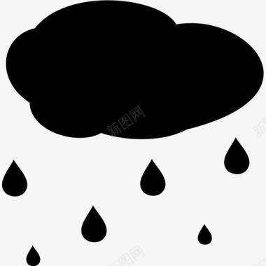 雨云水坑雨滴图标图标