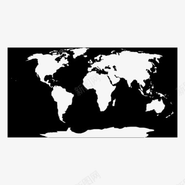 世界地图黑白地球地图图标图标