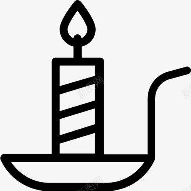 装饰线蜡烛燃烧圣诞蜡烛图标图标