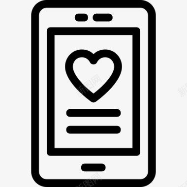 心形手机心形爱情图标图标