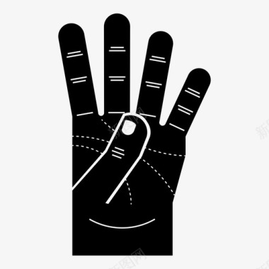 左手四指身体肢体语言图标图标